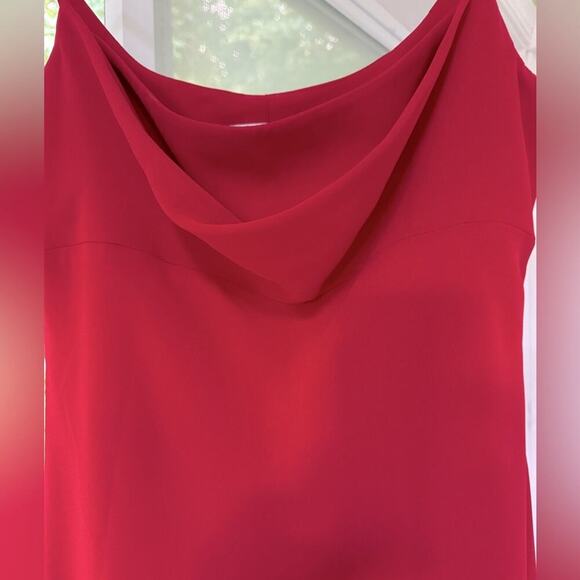 Jones New York 10 Spaghetti Strap Red Special Occasions maxi Dress Side Zip. - Picture 3 of 8